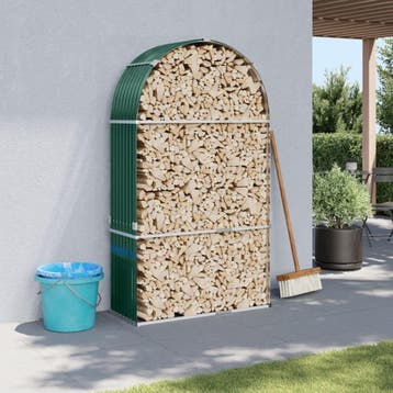 vidaXL Haardhoutopslag 120x45x210 cm gegalvaniseerd staal, Verzenden