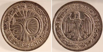 50 Reichspfennig Duitsland 50 Pfennig 1938 G J 324 prfr/s..., Verzenden
