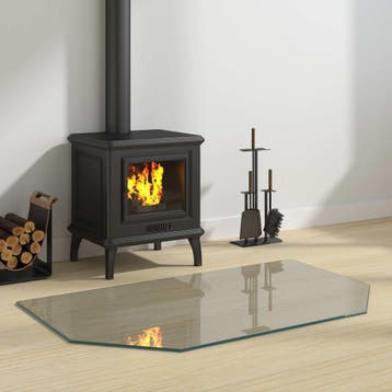 vidaXL Glazen haardplaat Transparant 100 x 60 cm Glas, Verzenden