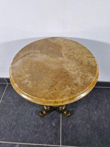 Bijzettafel - Messing, Marmer