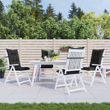 vidaXL Set Hoge Rug Stoelkussens 4 st Polyester Melange, Verzenden, Nieuw