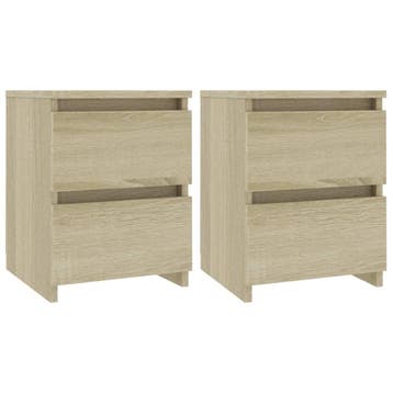 Nachtkastjes 2st eiken | 41% korting | Retour deal, Huis en Inrichting, Minder dan 45 cm, Verzenden, Zo goed als nieuw, Minder dan 55 cm