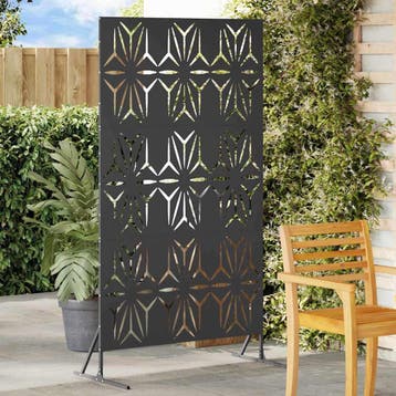 vidaXL Privacyscherm 100 x 50 x 180 cm Staal Zwart, Verzenden