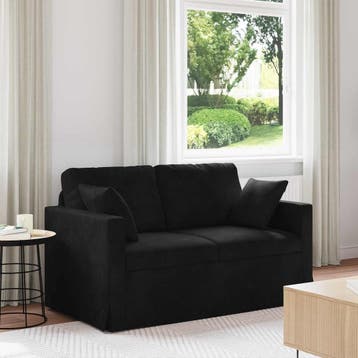 vidaXL bank / zetel Zwart 138 x 78 x 80 cm Fluweel, Verzenden