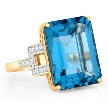Zonder minimumprijs - Ring - 14 karaat Geel goud - 13.08ct., Handtassen en Accessoires, Ringen, Nieuw