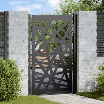vidaXL Poort met lichtontwerp 100x150 cm staal zwart, Verzenden