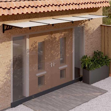 vidaXL Deurluifel 396x90 cm polycarbonaat zwart en, Verzenden