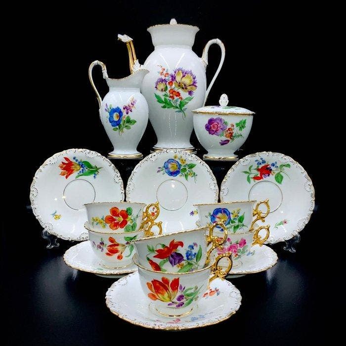 Meissen - First Choice - Biedermeier Floral Tea Set -, Antiquités & Art, Antiquités | Verre & Cristal