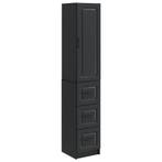 vidaXL Kast Set 2 pcs Zwart 33 x 34,5 x 87 cm Bewerkt hout, Huis en Inrichting, Kasten | Overige, Verzenden, Nieuw