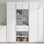 vidaXL Opbergkast 70x42,5x225 cm bewerkt hout wit, Huis en Inrichting, Kasten | Dressoirs, Verzenden, Nieuw