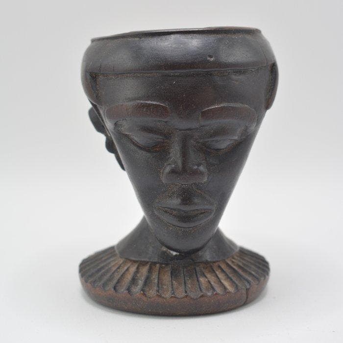 Container - Hout - Taza Kuba - Mbwoong Itey, Antiquités & Art, Art | Art non-occidental