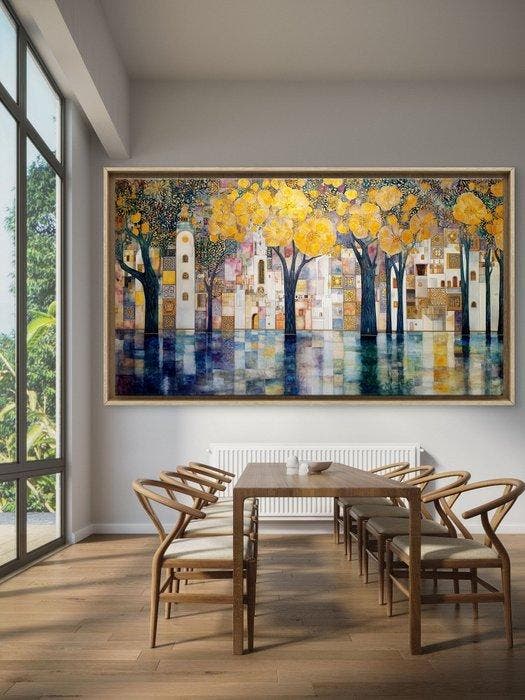 Mrs Art Prime - The Secret Garden In Gustav Klimt Style, Antiquités & Art, Art | Peinture | Moderne