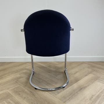 Lande Cole vergaderstoel,  donker blauw - chroom, Gebruikt, Eén