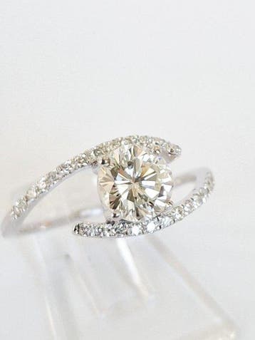 Bague de fiançailles - 14 carats Or blanc - 1.23ct. tw.