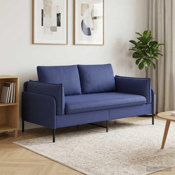 vidaXL 2-Zits Sofa 2-zits Politieblauw 188 x 81 x 89 cm, Huis en Inrichting, Verzenden, Nieuw