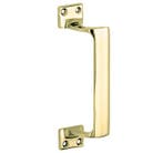 Deurgreep Art-Deco messing gelakt, Nieuw