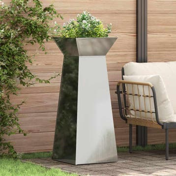 vidaXL Pilarenbak 2 st zilver 40 x 40 x 100 cm, Verzenden