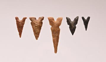5 neolithische pijlpunten vuursteen Pijlpunt (Zonder
