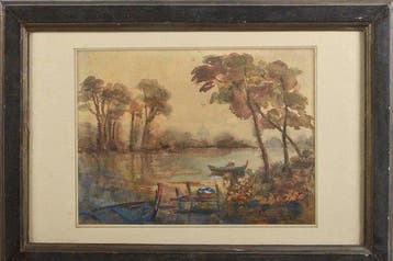 Dante Ricci (1879-1957) - Villa Borghese al crepuscolo con, Antiek en Kunst