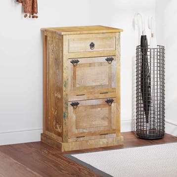 vidaXL Schoenenkast met lade 4-laags massief gerecycled hout, Verzenden, Nieuw