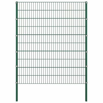 vidaXL Schuttingpaneel met palen ijzer 176,5x200 cm groen, Verzenden