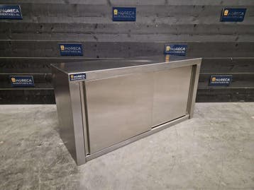 Wandkast | 2 schuifdeuren | RVS | 120 cm | horeca