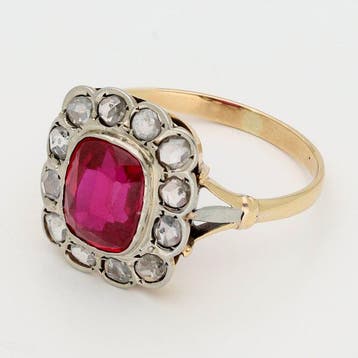 Bague - 14 carats Or jaune Diamant (Naturelle)