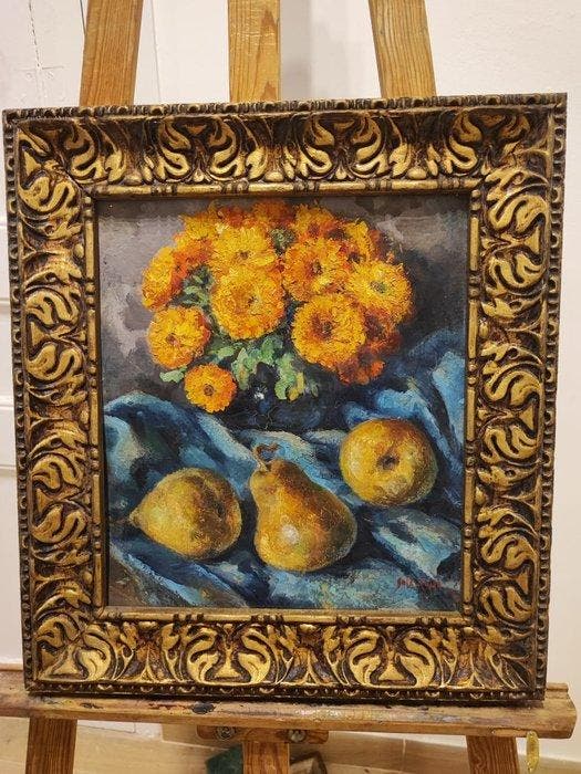 Joan Solà Romà (1893-?) - Flores y peras, Antiek en Kunst, Kunst | Schilderijen | Klassiek