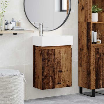 vidaXL Badkamermeubel met kraan Oud hout 45,5 x 25,5 x 84 cm, Verzenden