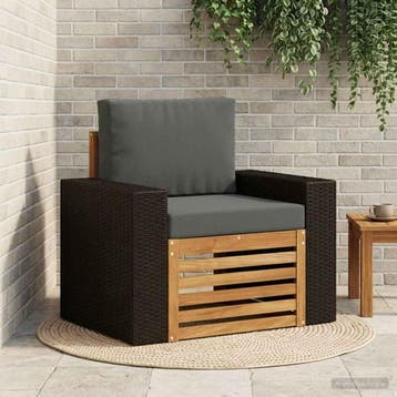 vidaXL Buiten Midden Sofa Naturel, Verzenden