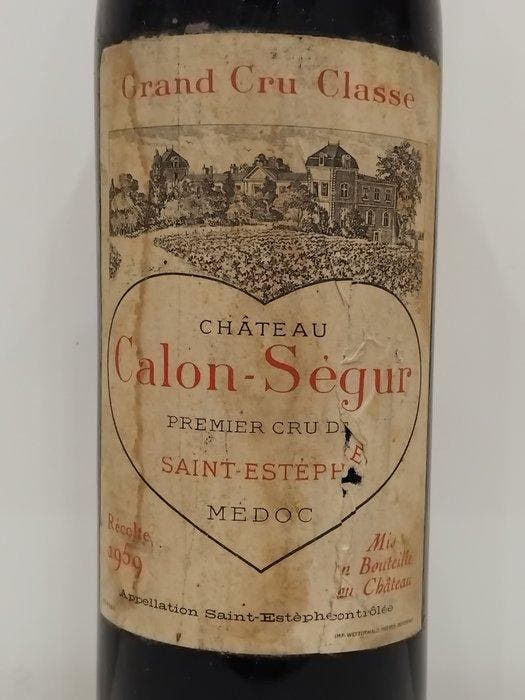 1959 Château Calon-Ségur - Saint-Estèphe 3ème Grand Cru, Verzamelen, Wijnen
