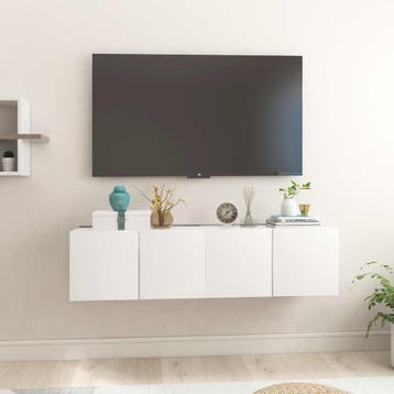 vidaXL Tv-hangmeubelen 2 st 60x30x30 cm wit, Maison & Meubles, Verzenden