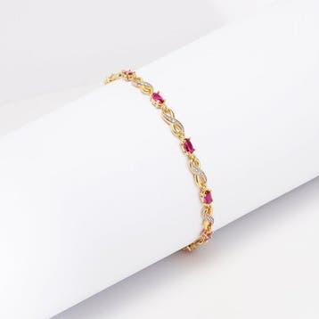 Zonder minimumprijs - Armband 18-karaats goudlaag, Zilver, Nieuw