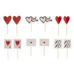 Rode Cupcake Toppers Love 12st, Verzenden