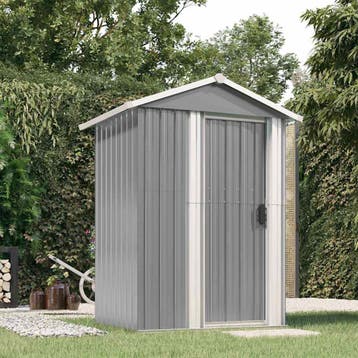 vidaXL Tuinschuur 126x97,5x177 cm gegalvaniseerd staal grijs, Tuin en Terras, Verzenden, Nieuw