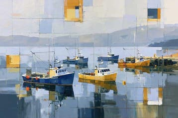 Lea Ottavi - Harbor Holds Silence XXL · Hand-Finished, Antiek en Kunst