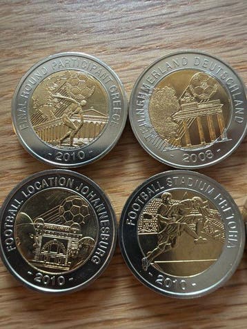 Wereld. Medal Fußball Medaillen Set EM 2008, WM 2010 und EM