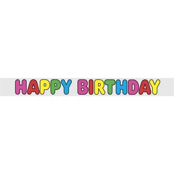 Banner Happy Birthday 3,65m, Verzenden
