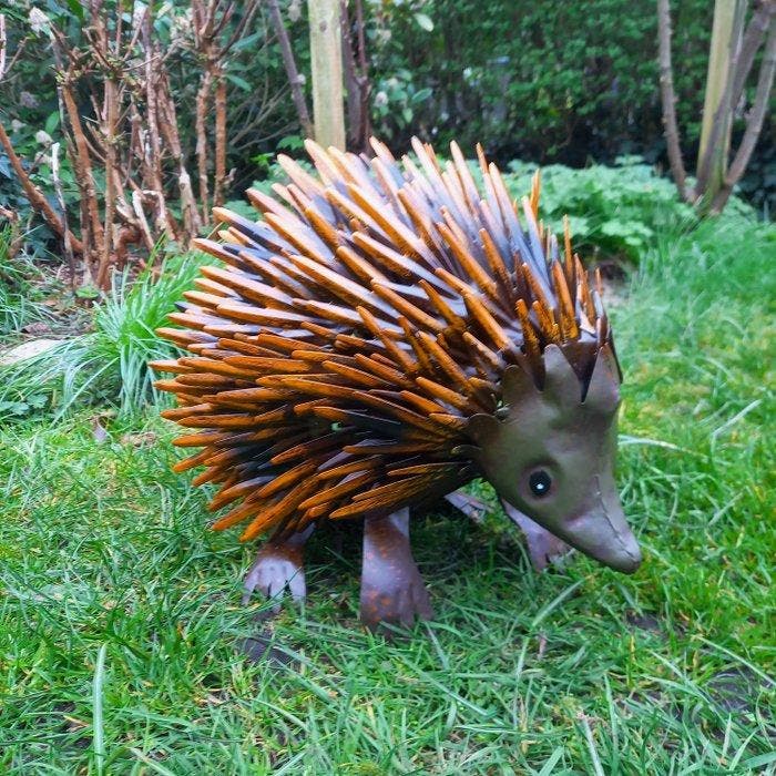 sculptuur, Cute Hedgehog - 38 cm - Metaal, Antiquités & Art, Curiosités & Brocante