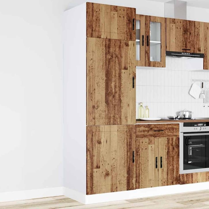 vidaXL Keukenkast Porto bewerkt hout oud houtkleurig, Huis en Inrichting, Kasten | Overige, Nieuw, Verzenden