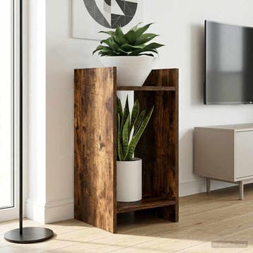 vidaXL Plantenstand 2 st Gerookt eiken 30 x 30 x 60 cm, Verzenden