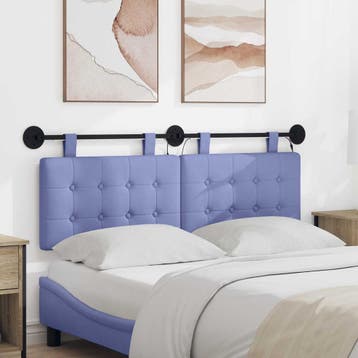 vidaXL Hangend hoofdbord Met LED-verlichting Jeans Blauw, Verzenden