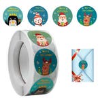 500 Kerst Stickers Op Rol - 2.5cm - Kerststickers -, Verzenden
