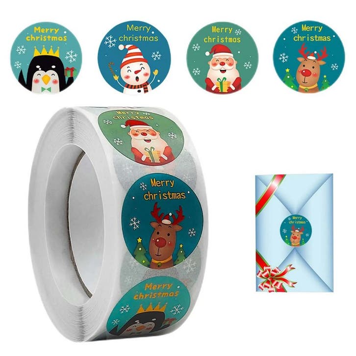 500 Kerst Stickers Op Rol - 2.5cm - Kerststickers -, Hobby & Loisirs créatifs, Autocollants & Images, Envoi