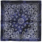 Fako Fashion - Paisley Bandana - Tie Dye - Acid Wash - Navy, Verzenden, Nieuw