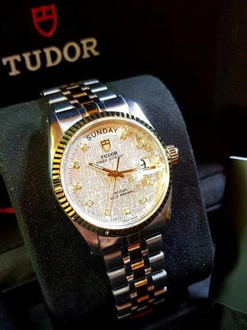Tudor - Prince Date+Day - Silver Diamond Linen Dial - 36mm