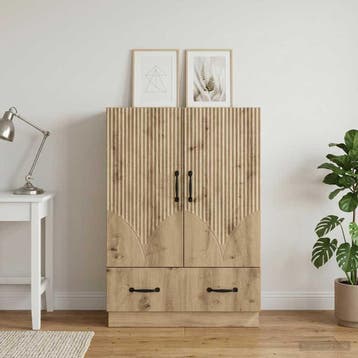 vidaXL Dressoir Artisanaal eiken 66 x 34,5 x 92 cm Bewerkt, Verzenden, Nieuw