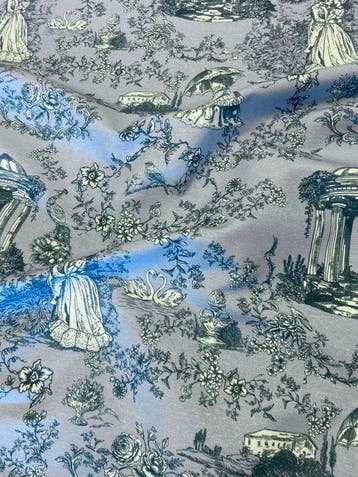 Giardino Romantico Blu Prestigieus en exclusief stof toile