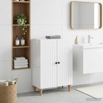 vidaXL Badkamer Opbergkast ALKMAAR Hoogglans Wit 59,5 x 31 x, Verzenden, Nieuw