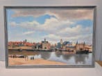 Hollandse School (XX) Naar Vermeer - Delft 17 eeuw , zomerse, Antiek en Kunst